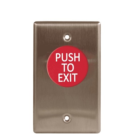 Camden Mushroom push button Single gang, N/O and N/C contacts, Red button, 'Push to Exit' engraved CMD-CM-420RPTE